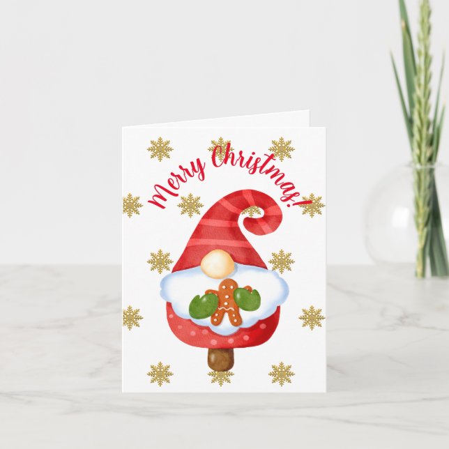 Cartão De Festividades Gnome de Natal   (Frente)