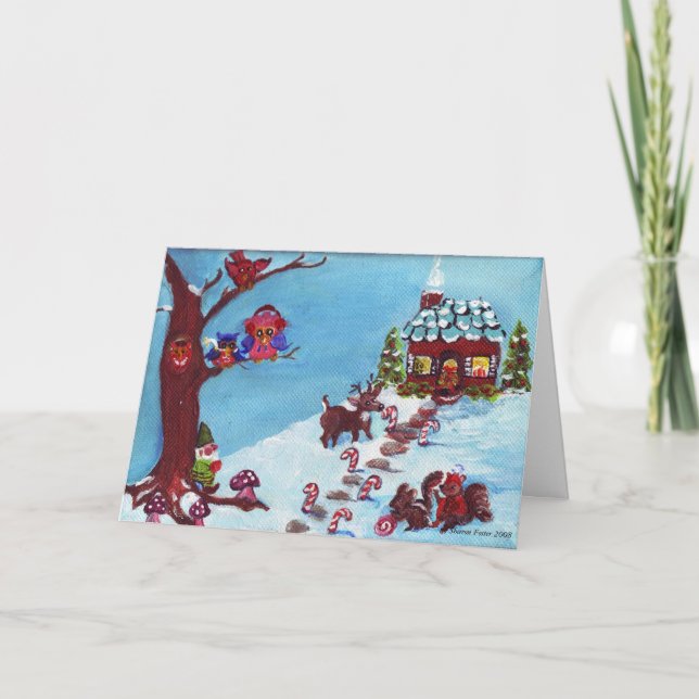 Cartão De Festividades Gnome for the Holidays Holiday Card (Frente)