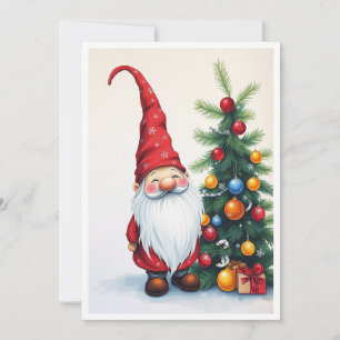 Cartão De Festividades Gnome Funny Trendy Whimsical Fantasy No Photo