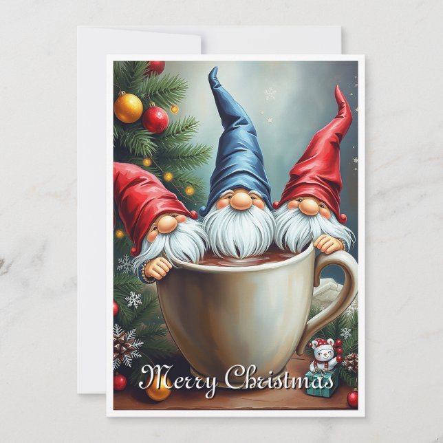 Cartão De Festividades Gnome Funny Trendy Whimsical Fantasy No Photo (Frente)