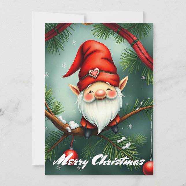 Cartão De Festividades Gnome Funny Trendy Whimsical Fantasy No Photo (Frente)