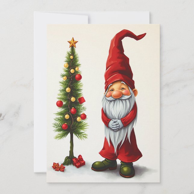 Cartão De Festividades Gnome Funny Trendy Whimsical Fantasy No Photo (Frente)