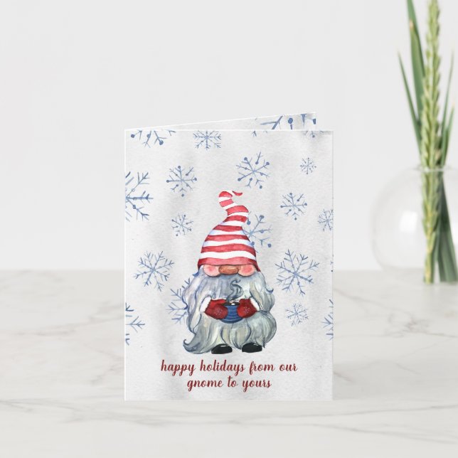 Cartão De Festividades Gnome Hygge de Inverno Escandinavo Nórdico (Frente)