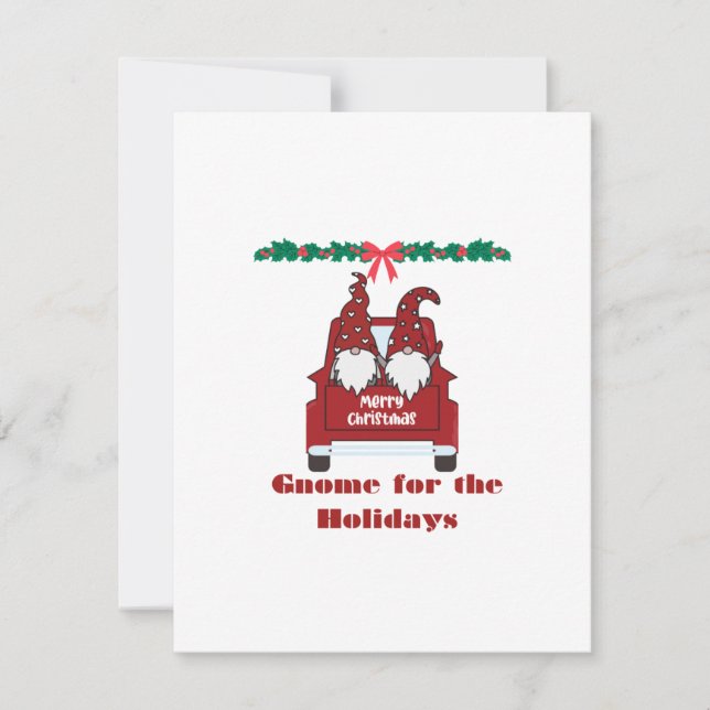 Cartão De Festividades Gnome para as Festas de Fim de Ano em um  (Frente)