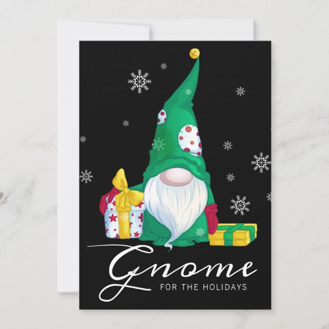 Cartão De Festividades Gnome para os feriados (Frente)