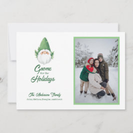 Cartão De Festividades Gnomo bonitinho para o feriado fotográfico da famí