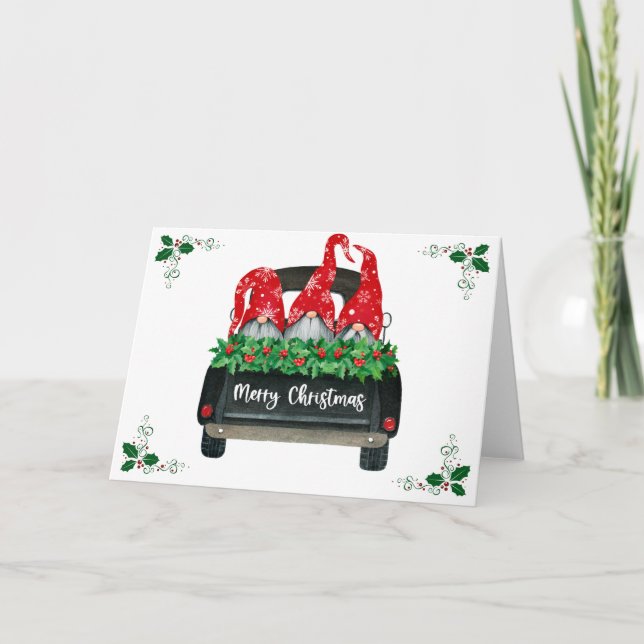 Cartão De Festividades Gnomo Christmas (Frente)