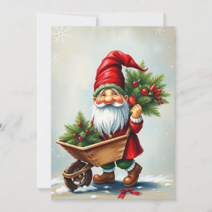 Cartão De Festividades Gnomo Contemporâneo Sem Foto - Elegante Simples Fo