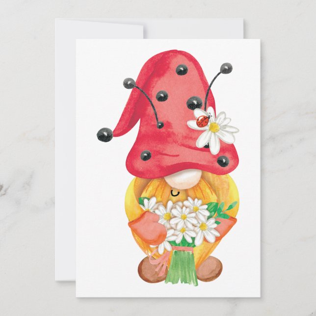 Cartão De Festividades gnomo de verão 1 (Frente)