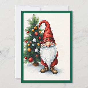 Cartão De Festividades Gnomo Divertido Moderno Fantasioso Fantasia Sem Fo