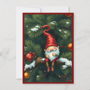 Cartão De Festividades Gnomo Divertido Moderno Fantasioso Fantasia Sem Fo