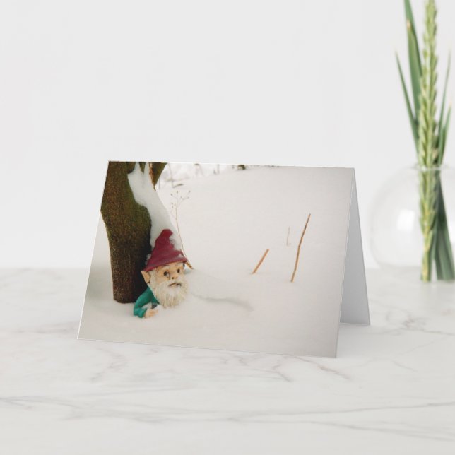 Cartão De Festividades Gnomo do inverno (Frente)