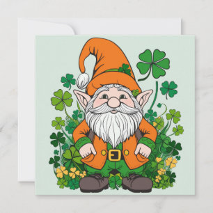 Cartão De Festividades Gnomo Irlandês