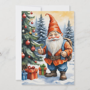 Cartão De Festividades Gnomos Divertidos Tendência Fantasia Sem Foto 
