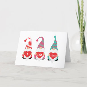 Cartão De Festividades Gnomos Eu Te Amo Dia dos Namorados Personalizado