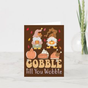 Cartão De Festividades Gnomos Gobble Até Você Bolar Ação De Graças