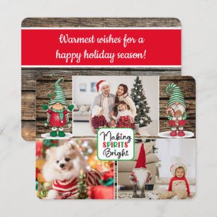 Cartão De Festividades Gnomos que Iluminam os Espíritos (adicione suas fo