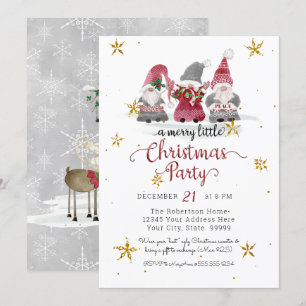 Cartão De Festividades Gnomos Vermelhos Amam Alegria Paz Rena Merry Chris