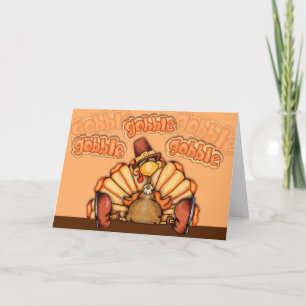 Cartão De Festividades Gobble Gobble Gobble - Greeting Card