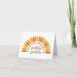 Cartão De Festividades Gobble Gobble Thanksgiving Blank Note Card