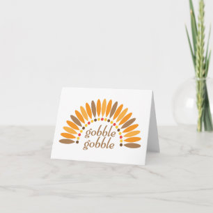 Cartão De Festividades Gobble Gobble Thanksgiving Blank Note Card