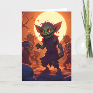 Cartão De Festividades Goblin Kids Halloween