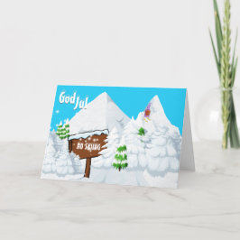 Cartão De Festividades God jul funny tomte nisse no skiing winter holiday