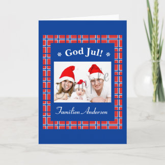 Cartão De Festividades God Jul Norwegian Christmas Holiday Greeting Card