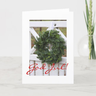 Cartão De Festividades God Jul! Swedish Christmas Wreath Card