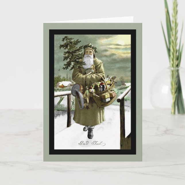 Cartão De Festividades God Jul Swedish Santa (Frente)