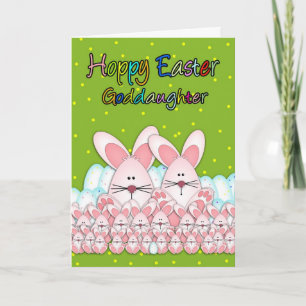 Cartão De Festividades Goddaughter Easter Card With Easter Bunnies