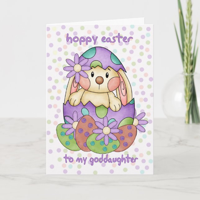 Cartão De Festividades Goddaughter Easter Card With Easter Bunny - Greeti (Frente)