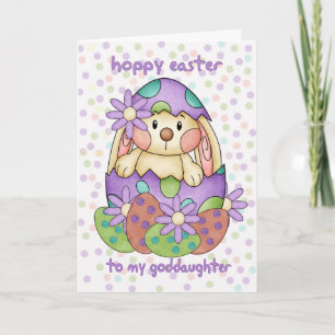 Cartão De Festividades Goddaughter Easter Card With Easter Bunny - Greeti
