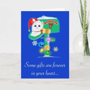 Cartão De Festividades Godmother: Christmas Kitten in Mailbox