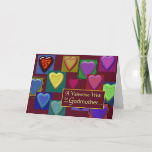 Cartão De Festividades Godmother Valentine Blocks of Hearts