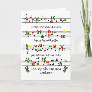 Cartão De Festividades Godson Christmas Sheet Music Deck The Halls