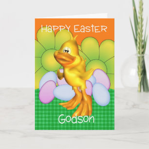 Cartão De Festividades Godson Easter Card With Chick Eggs And Bright Flow