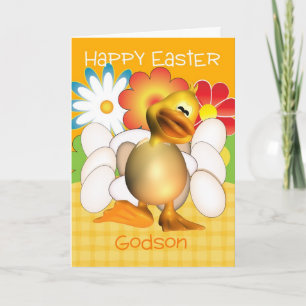 Cartão De Festividades Godson Easter Card With Chick Eggs And Bright Flow