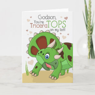 Cartão De Festividades Godson Namorados TriceraTOPS Dinossauro