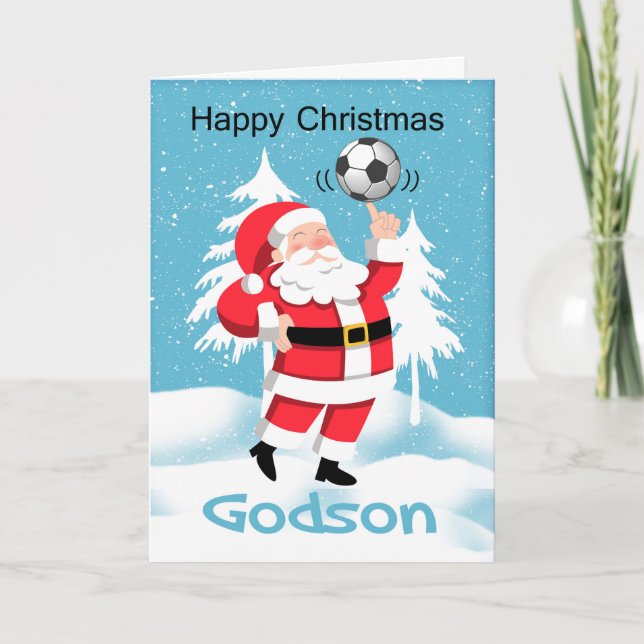 Cartão De Festividades Godson Soccer / Football Christmas Greeting Card (Frente)