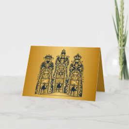 Cartão De Festividades Gold and Navy Three Wise Men