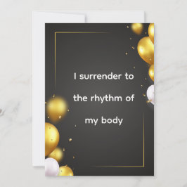 Cartão De Festividades Gold Black Body Rhythm Quote Art