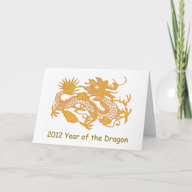 Cartão De Festividades Gold Dragon New Year's greeting card (Frente)