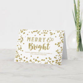 Cartão De Festividades Gold Effect Business Merry & Bright Christmas Card