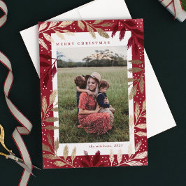 Cartão De Festividades Gold Foil Branches 3 Foto Natal