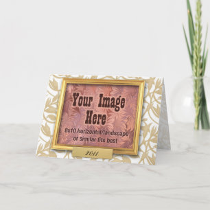 Cartão De Festividades Gold Frame Custom Greeting Card