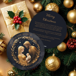 Cartão De Festividades Gold Holy Family Nativity Exquisite Christmas 