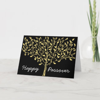 Cartão De Festividades Gold Leaf Tree Passover Card