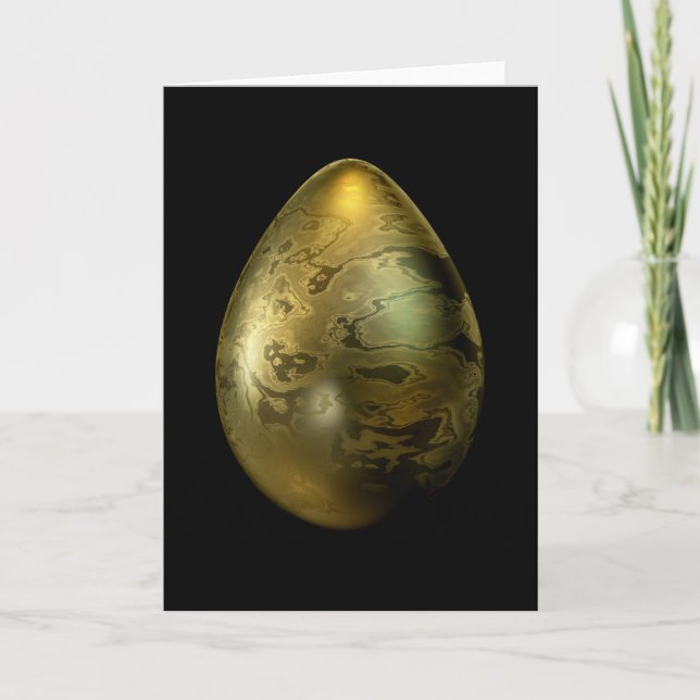 Cartão De Festividades Gold-Marbled Egg (Frente)