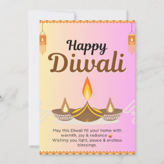 Cartão De Festividades Gold & Purple Diwali Greeting Card